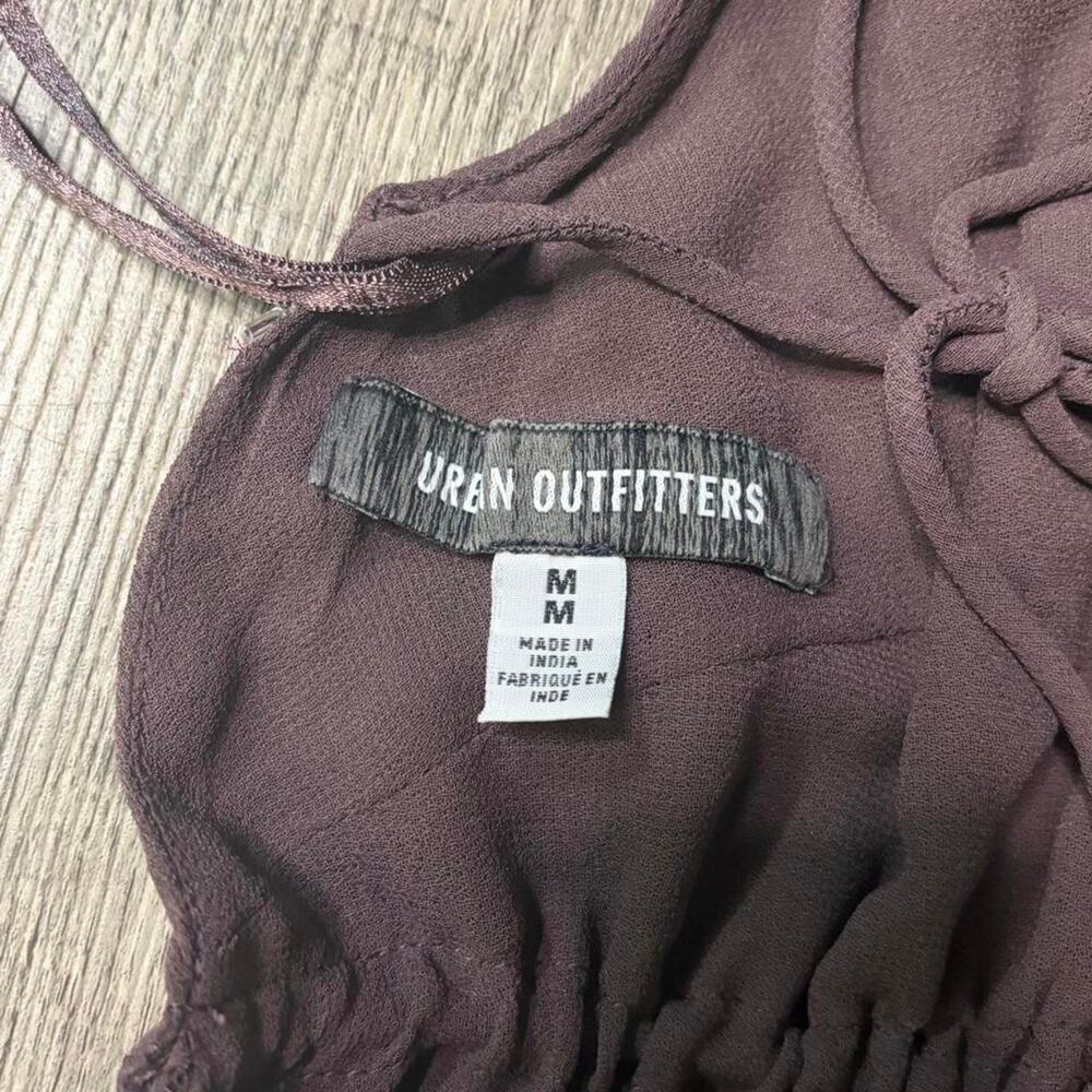 Urban Outfitters brown halter top with silver sequin floral embroidery, size M - Picture 3 of 4